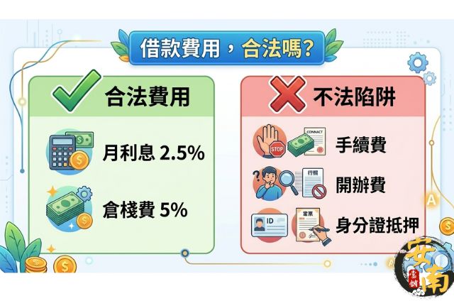 台南機車借款風險項目：不法手續費、開辦費、身分證件抵押