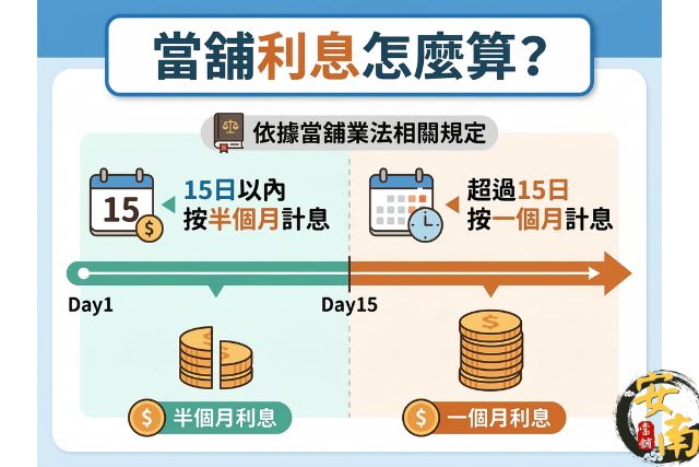 合法當舖利息算法教學：一分鐘看懂月計息規範與超過一個月如何依天數計算