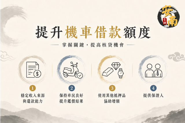提高機車借款額度的4種方法